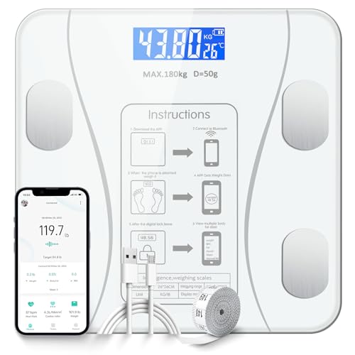 Catálogo para Comprar On-line pantalla digital más recomendados. 49 Bascula Digital Corporal,Báscula de Peso Corporal,Escala de Grasa Inteligente con Pantalla LCD,Recargable USB,Analizador de Composición Corporal,Bluetooth Smart Scale Compatible...