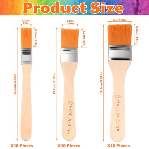 Miniatura 2 de 30 Pcs Brochas Pintura, Cepillo De Pinturas, Pinceles Para Pintura Pared Ancho, Brochas Planos Para Ventanas Con Mango De Madera, Para Cercas Pinturas Acrílicas Decoración De Bricolaje