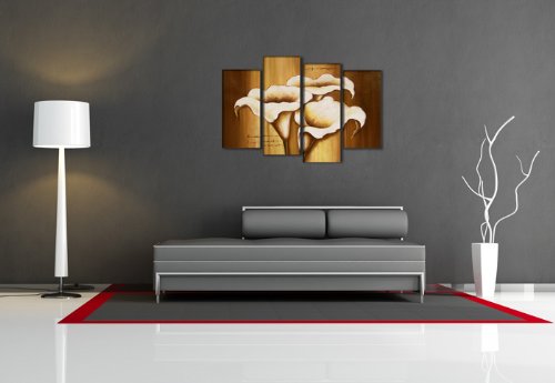 Visario Quadro su tela flowers 130 x 80 cm 4 tele