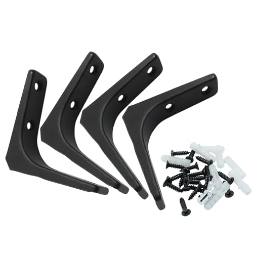 Kemcatui 3x3 Inch L Bracket 4Pcs Black