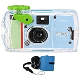 FUJIFILM QuickSnap Waterproof 800 Disposable Camera (27 Exposures) + Blue Floating Strap (1-Pack)
