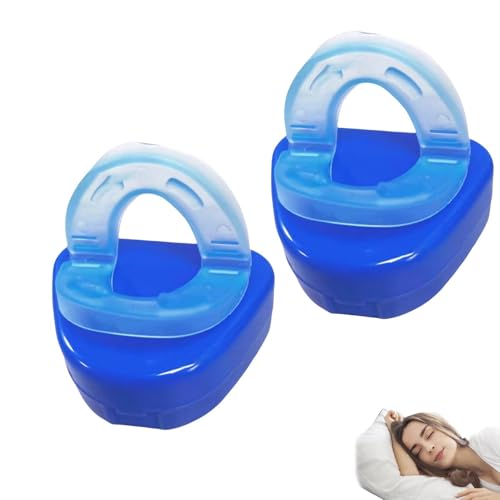 Bollisate 2 Pezzi Bite-Bruxismo Paradenti Antirussamento, Dispositivo Anti Russamento Anti Digrignamento Dei Denti, Paradenti Antirussamento Con Custodia, Ausili Smettere Russare