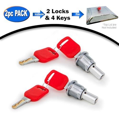 Image of Gumball Machine Lock and Key for Capsule Machines GV25 & GV18 - Top Lid Lock & Key Set for Deer Candy, Prize & Gumball Vending Machine - Flat Key Lock Replacement 1 /4 Thread (2pc - Key # 1)