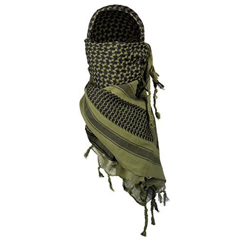 Shemagh Cachecol Lenço Sírio Árabe Keffiyeh Tático Militar Verde Oliva 100% Algodão Original Top