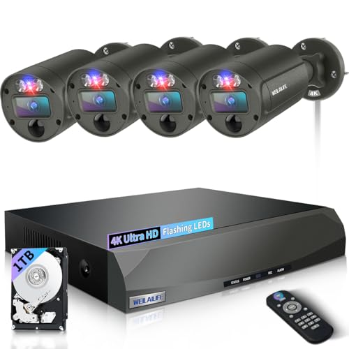 【130° Wide Angle】 Outdoor Wired Security Camera System, Wired Cameras for Home Security, Home...