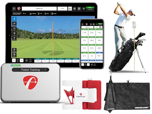 FlightScope Mevo+ Pro Package GPS Golf Simulator & Launch Monitor with SelfieGolf Phone Clip...