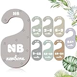 Colorful Baby Closet Dividers for Clothes Organizer - 8 PCs Double-Sided Pattern Wooden Baby Wardrobe Divider for Baby Nursery from Newborn to 24+ Months - Perfect Toddler Clothes Organizer