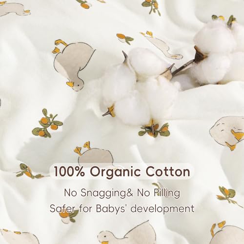 Image of david's kids 2 Pack 100% Organic Cotton Baby Sleep Sack 6-12 Months, Ultra Soft Baby Wearable Blankets with 2-Way Zipper, Comfy Sleep Sack for Infant Newborn Boys Girls Neutral, Medium Size, Duck