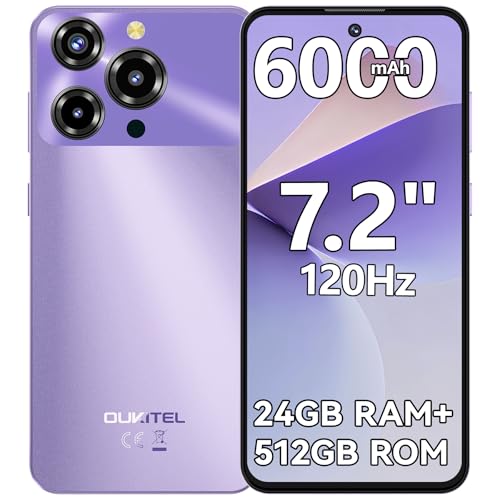 OUKITEL C69 SIMt[ X}[gtH { 24GB RAM+512GB ROM 2TBg\ 7.2C`HD  6000mAheʃobe[ 64MPJ 4G fA SIMX}z wF Android 15 X}z