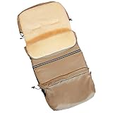 Baby-Joy Winterfußsack FINN XXL 110cm Lammwolle/Polyester THERMOFUßSACK Buggy Kinderwagen | 3in1 Fußsack, Tasche, Krabbeldecke 11 Beige