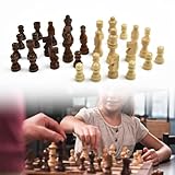 Violiica Schach-Set aus Holz, handgeschnitzt, Kingsize, 65 mm, Reise- und Standard-Schachbrett, 32...