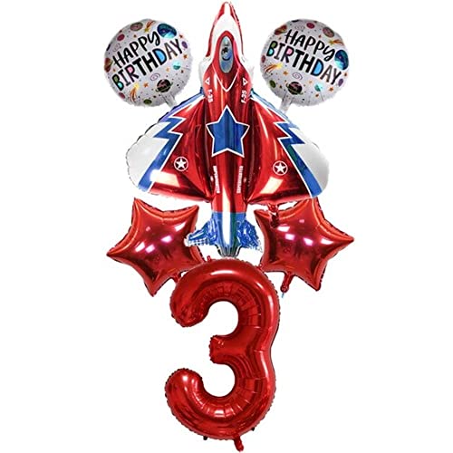 DIWULI Decoration Anniversaire 3 Ans - Avion Jet Gonflable