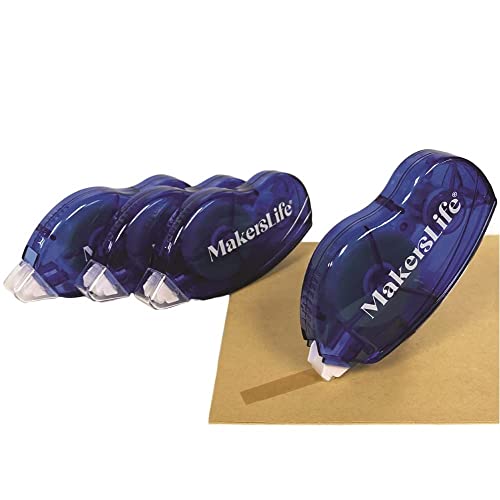 Double Sided Adhesive Tape for Crafts. Permanent Double Sided Tape Runner 3Pack. Tape Roller is .3”x866” (extralong). Scrapbooking, Giftwrapping, Acid-Free & Archival-Safe. Double Sided Tape