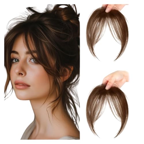 pretelytiti Bangs Hair Clip in Bangs Fringe with Temples Hairpieces for Women Hair Bangs Extension for Daily Wear (Light brown#)