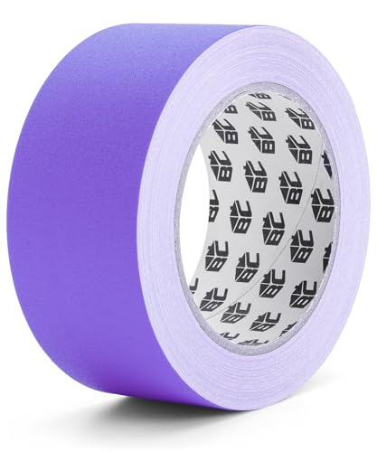 Bates- Gaffers Tape, 2 Inch x 23 Yards, Purple, Polyethylene-Coated Cloth, Non-Reflective, No Residue Floor Tape for Electrical Cords, Matte Finish, Easy Tear
