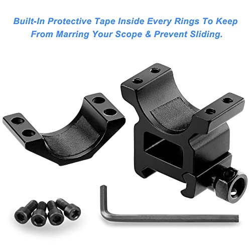Modkin 1 Inch Scope Rings Set Of 4, 2 Pieces High Profile Scope Mounts & 2 Pieces Medium Profile Scope Rings For Picatinny/Weaver Rail #TOP2