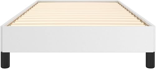 Miniatura 6 de loibinfen Marco de cama blanco de 39.4 x 79.9 pulgadas, tamaño individual XL de piel sintética (colchón no incluido), peso 41.23 libras (U)