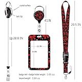 Black Breakaway Badge Holder Lanyard with Retractable Badge Reel Clip Cute Red Bow Heart Keychain for Women Teens Teachers Kids Nurese for ID Badge Keys Preppy School ID Holder Reel Lanyard - Image 7