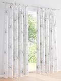 Waschbar. Mit Kräuselband. heine home (2 Dekostore Digitaldruck Offwhite Kräuselband Halbtransparent, Vorhänge+Fertigdeko:HxB 225 x 140 cm