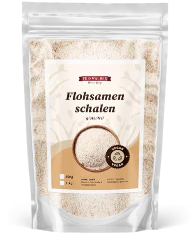 Feinwälder® Flohsamenschalen 1 kg – Hoher Ballaststoffgehalt – Premium Qualität – Für Ernährung & Backen – Vegan