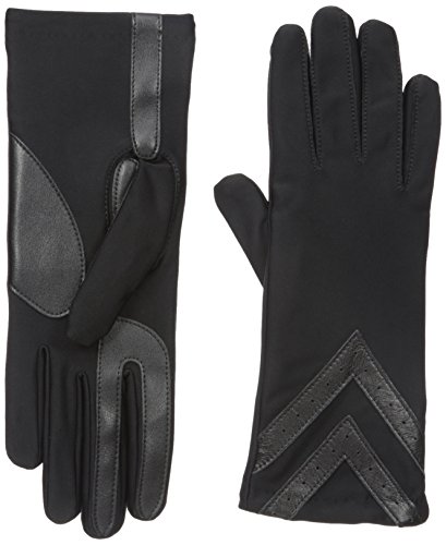 isotoner Women's Spandex Touchscreen Cold Weather Gloves with Warm Fleece Lining and Chevron