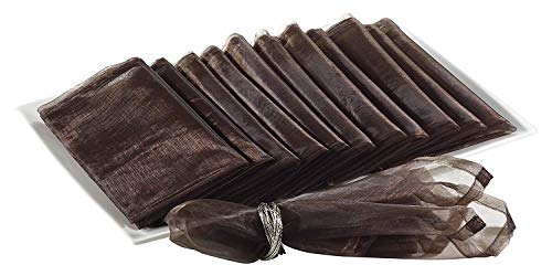 Servilletas de Tela Organza Chocolate 20 x 20 Pulgadas Pack 12 miniatura 1