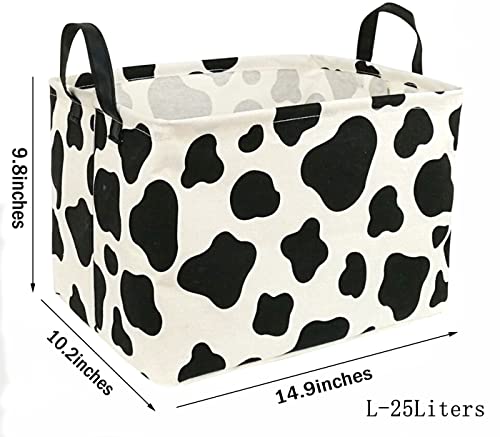 Kunro Rectangle Toy Bin Waterproof Storage Organizer For Nursery Hamper Home Decor Closet Kids Bedroom Laundry Baby Gift Shelf Baskets(Cow Pattern) #TOP1