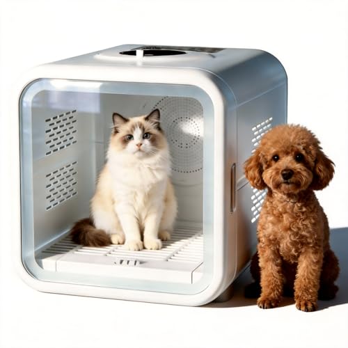 Professional Pet Dryer Box for Dogs and Cats - Fast Drying & Low Noise Blower, Portable Pet Hair Dryer Machine with Adjustable Temperature, for Small Medium Dogs Cats After Bath Grooming at Home