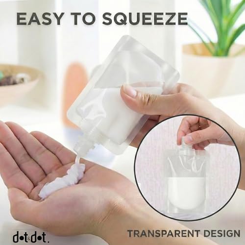 Image of Travel Pouches for Toiletries, 13 Pack TSA Approved Refillable Travel Liquid Pouches, Flat Travel Bottles for Toiletries, Reusable 3oz Portable Containers with Funnel, Labels & Clear Carry On Bag