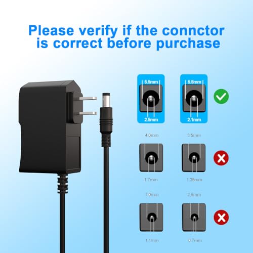 ENGFYADSY 9V 2A Power Supply Charger AC 100-240V to DC 9V 2A Switching Supply Power Adapter 5.5 X 2.5/2.1mm US Plug Transformer Wall Adapter