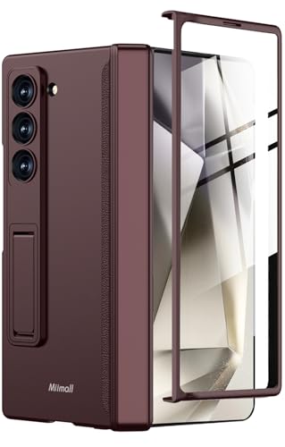Coque Galaxy Z Fold 6 antichoc Miimall rouge vin avec protection écran