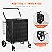 330LBS Capacity Folding Shopping Cart - Jumbo Dual Basket Grocery Cart with Removable Waterproof Liner, 360° Swivel Wheels, Dense Metal Mesh Base, Heavy Duty Utility Cart for Shopping