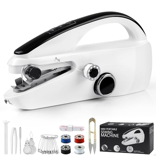 Antomin Handheld Sewing Machine, Dual Speed Hand Sewing Machine, Portable Sewing Machine Handheld Mini Sewing Machine for Beginners, Adults, DIY, Home, Travel, White by Antomin - Used condition - US$13.45