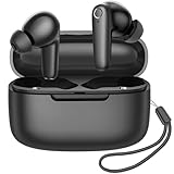 kurdene Wireless Ear Buds Bluetooth 5.4 Headphones 60H Playtime Deep Bass Stereo Earbuds with Mic Comfort Lightweight in Ear Earphones for Workout/Running Black