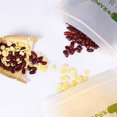WRAPOK 100% Compostable Sandwich Freezer Bags Small Biodegradable Ziplock Bag for School or Work, 50 Count