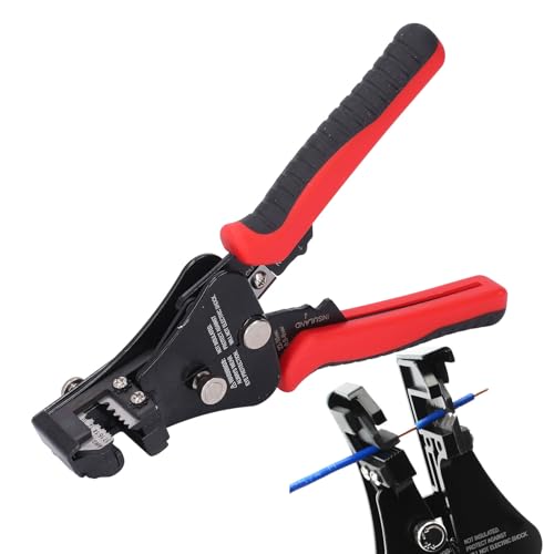 Wire Stripper Crimper Cutter 3 in 1 for 10 12 14 16 17AWG Stripping, Copper Aluminum Sheathed Cable Cutting Tool, Three in One Function with Precise Stripping Holes