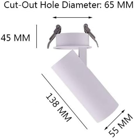 White 10W COB Ceiling Panel Light Rotatable Adjustable Household Indoor Recessed Ceiling Spotlight Anti-glare COB Recessed Downlight for Exhibition Hall Decoration Lighting Fixture High Brightne