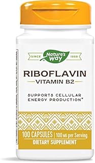 Nature's Way Vitamin B2, 100 mg Riboflavin, 100 Capsules, Pack of 2