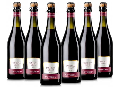 Sant'Orsola Lambrusco Emilia IGT Vino Tinto Seco Italiano - 6 Botellas X 750ml