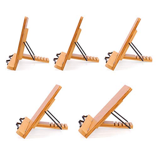 image for MEGREZ Foldable Bamboo Cook Stand (11 x 8.5 inch), Portable Reading Fr