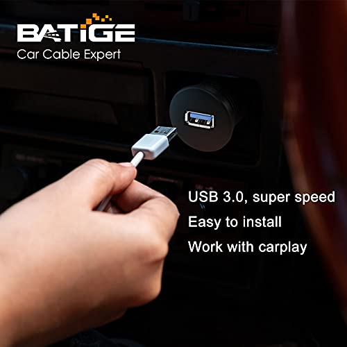 Batige Single Port Usb 3.0 Male To Female Aux Car Mount Flush Cable Waterproof Extension For Car Truck Boat Motorcycle Dashboard Panel - 3Ft #TOP5
