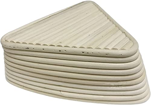 Eoocvt 9 Inch Triangle Shaped Banneton Brotform Bread Dough Proofing Rising Rattan Handmade Basket With Linen Liner Cloth - 23 X 23 X 8Cm #TOP3