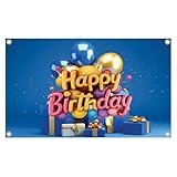 Premium Happy Birthday Vinyl Banner - Heavy Duty 13oz Outdoor/Indoor Weatherproof Sign with Metal Grommets...