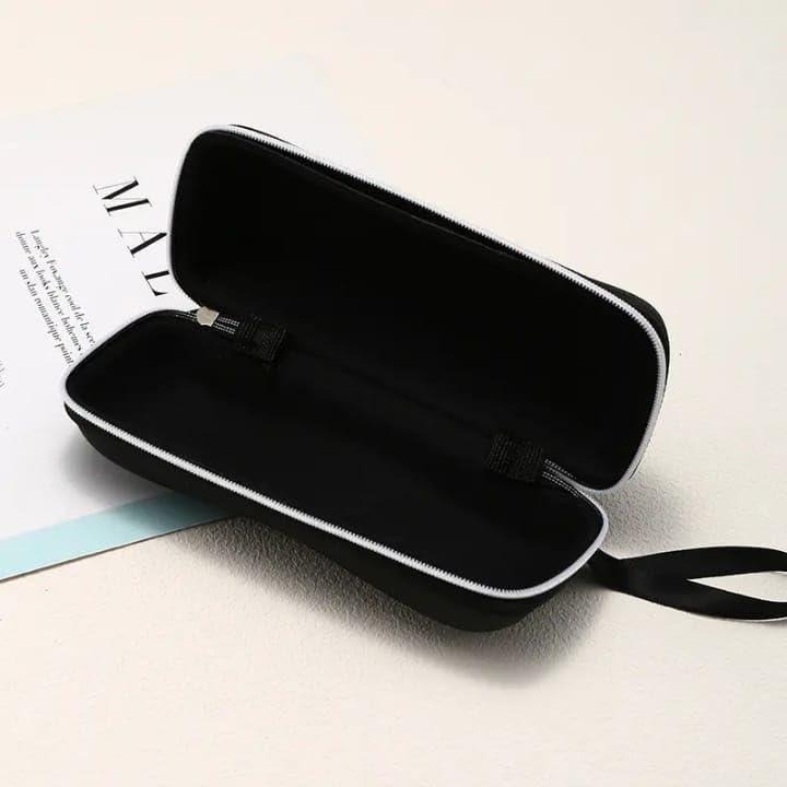 Image of Zipper Eyewear case - Spectacles cover - Goggles box Pouch for men and women. (BLACK)