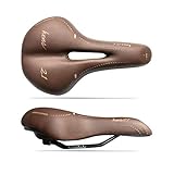 ERGONOMISCHES DESIGN Sattel für Trekking-Fahrrad, für Herren, Modell WENS 2.1, Echtleder + Gel, für Stadtrad, handgefertigt in Italien 2020 - braun