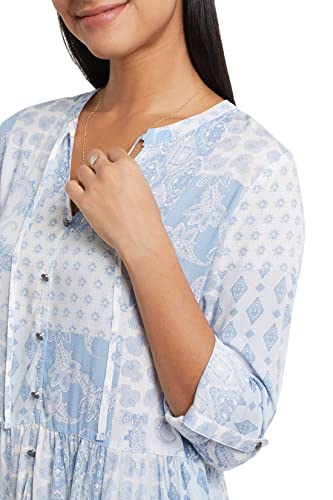 Tribal Womens Tribal Roll Up Slv W/ Peplum-Riviera Blouse, Riviera, X-Large Us #TOP1