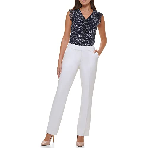 Tommy Hilfiger Womens Women’s, Sutton Dress Pants-Business Casual Outfits for Suit Pants, Ivory, 16 US2