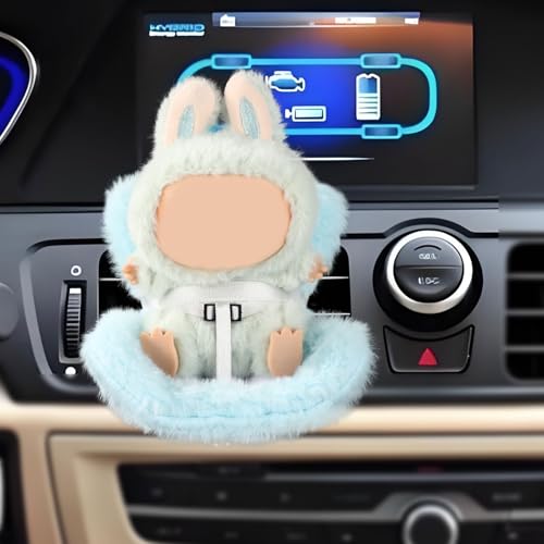 Tinoaly Autositz für 10–17 cm Große Puppen, Weicher Puppen-Sicherheitssitz mit Pelzkissen Lüftungsclip und Schreibtischständer Niedliche Schreibtisch Autodekoration für Spielzeugliebhaber und Sammler