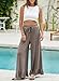 EVALESS Womens Wide Leg Palazzo Pants Fashion 2026 Spring Summer Trendy Trousers High Waisted Casual Flowy Culottes for Women Beach Vacation Clothes Ligh Brown Medium
