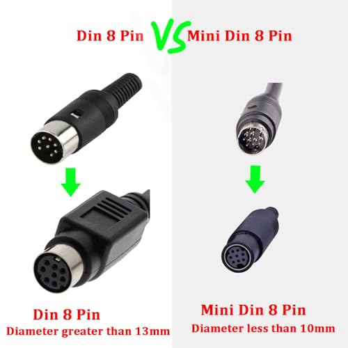 Mini DIN 8 Pin macho a cable para reparar 3m miniatura 6